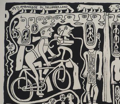 Yvon TAILLANDIER : L'ambassade du Taillandier-Land en noir, Sérigraphie originale (photo de détail 5) - Crédit photo : Galerie Art.Paris