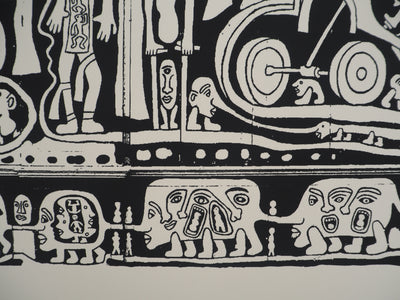 Yvon TAILLANDIER : L'ambassade du Taillandier-Land en noir, Sérigraphie originale (photo de détail 7) - Crédit photo : Galerie Art.Paris