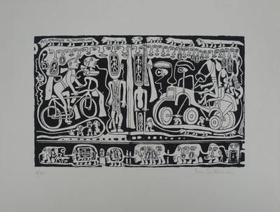 Yvon TAILLANDIER : L'ambassade du Taillandier-Land, Sérigraphie originale (photo de détail 3) - Crédit photo : Galerie Art.Paris