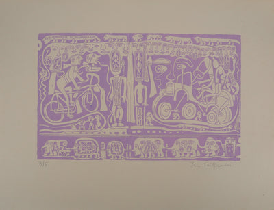Yvon TAILLANDIER : L'ambassade du Taillandier-Land en violet, Sérigraphie originale (photo de détail 3) - Crédit photo : Galerie Art.Paris