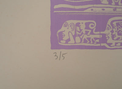 Yvon TAILLANDIER : L'ambassade du Taillandier-Land en violet, Sérigraphie originale (photo de détail 8) - Crédit photo : Galerie Art.Paris