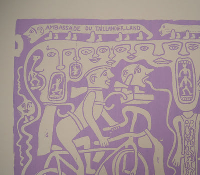 Yvon TAILLANDIER : L'ambassade du Taillandier-Land en violet, Sérigraphie originale (photo de détail 4) - Crédit photo : Galerie Art.Paris