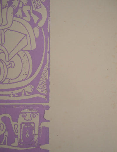 Yvon TAILLANDIER : L'ambassade du Taillandier-Land en violet, Sérigraphie originale (photo de détail 10) - Crédit photo : Galerie Art.Paris