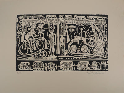 Yvon TAILLANDIER : L'ambassade du Taillandier-Land en noir II, Sérigraphie originale (photo de détail 3) - Crédit photo : Galerie Art.Paris