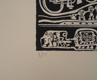Yvon TAILLANDIER : L'ambassade du Taillandier-Land en noir II, Sérigraphie originale (photo de détail 8) - Crédit photo : Galerie Art.Paris
