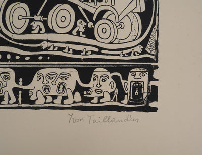 Yvon TAILLANDIER : L'ambassade du Taillandier-Land en noir II, Sérigraphie originale (photo de détail 2) - Crédit photo : Galerie Art.Paris