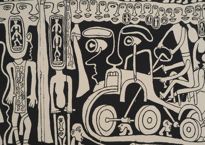 Yvon TAILLANDIER : L'ambassade du Taillandier-Land en noir II, Sérigraphie originale (photo de détail 5) - Crédit photo : Galerie Art.Paris