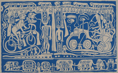 Yvon TAILLANDIER : L'ambassade du Taillandier-Land en bleu, Sérigraphie originale (vue générale) - Crédit photo : Galerie Art.Paris