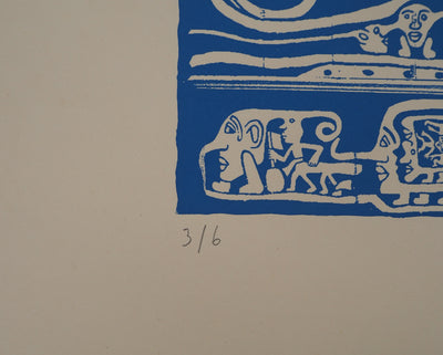 Yvon TAILLANDIER : L'ambassade du Taillandier-Land en bleu, Sérigraphie originale (photo de détail 8) - Crédit photo : Galerie Art.Paris
