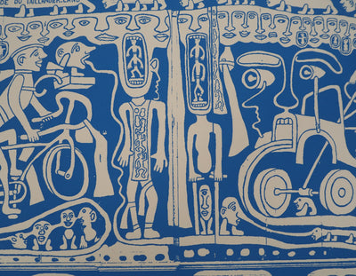 Yvon TAILLANDIER : L'ambassade du Taillandier-Land en bleu, Sérigraphie originale (photo de détail 5) - Crédit photo : Galerie Art.Paris
