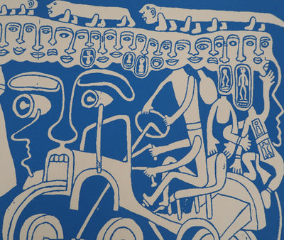Yvon TAILLANDIER : L'ambassade du Taillandier-Land en bleu, Sérigraphie originale (photo de détail 6) - Crédit photo : Galerie Art.Paris