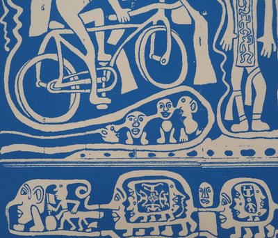 Yvon TAILLANDIER : L'ambassade du Taillandier-Land en bleu, Sérigraphie originale (photo de détail 7) - Crédit photo : Galerie Art.Paris