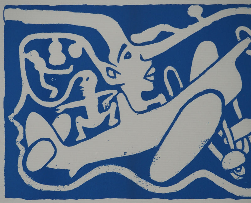 Yvon TAILLANDIER : Un monde en altitude en bleu, Sérigraphie originale (photo de détail 5) - Crédit photo : Galerie Art.Paris