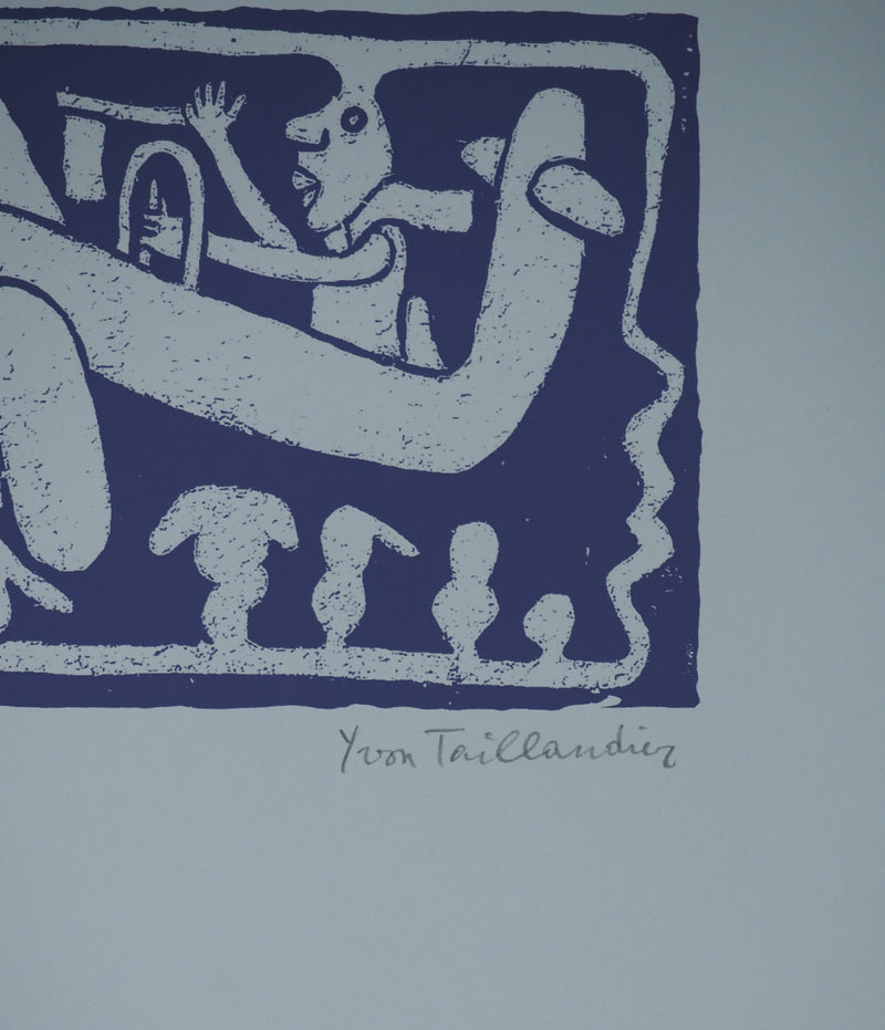 Yvon TAILLANDIER : Un monde en altitude en violet, Sérigraphie originale (photo de détail 2) - Crédit photo : Galerie Art.Paris
