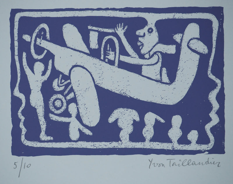 Yvon TAILLANDIER : Un monde en altitude en violet, Sérigraphie originale (photo de détail 6) - Crédit photo : Galerie Art.Paris