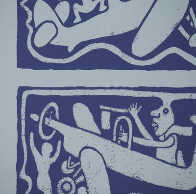 Yvon TAILLANDIER : Un monde en altitude en violet, Sérigraphie originale (photo de détail 4) - Crédit photo : Galerie Art.Paris