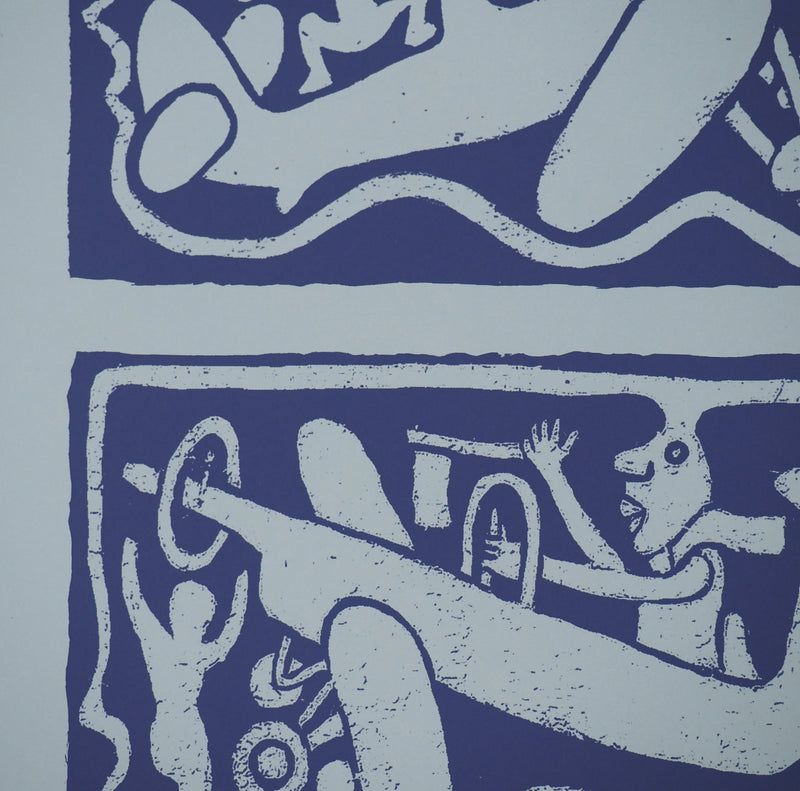 Yvon TAILLANDIER : Un monde en altitude en violet, Sérigraphie originale (photo de détail 4) - Crédit photo : Galerie Art.Paris