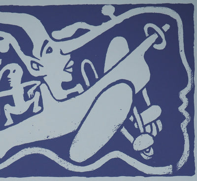 Yvon TAILLANDIER : Un monde en altitude en violet, Sérigraphie originale (photo de détail 5) - Crédit photo : Galerie Art.Paris