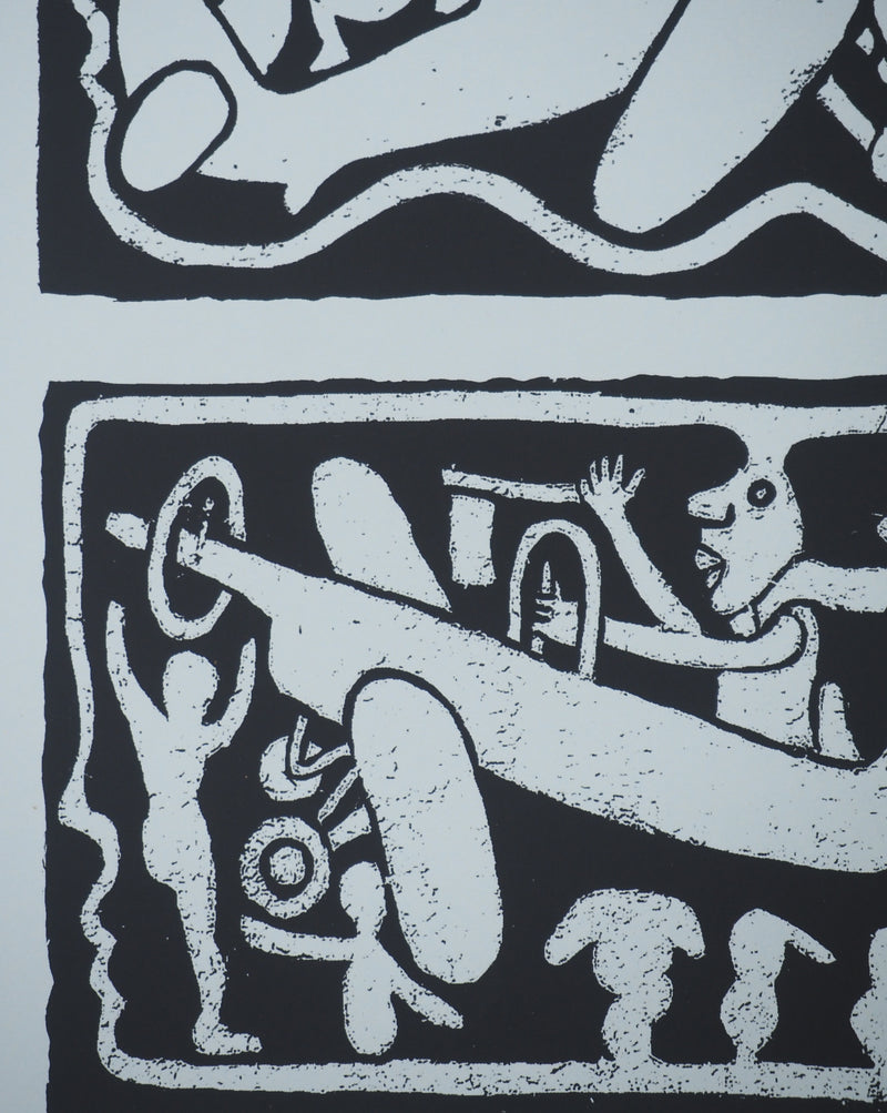 Yvon TAILLANDIER : Un monde en altitude en noir, Sérigraphie originale (photo de détail 4) - Crédit photo : Galerie Art.Paris