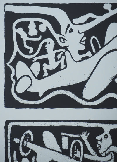 Yvon TAILLANDIER : Un monde en altitude en noir, Sérigraphie originale (photo de détail 5) - Crédit photo : Galerie Art.Paris