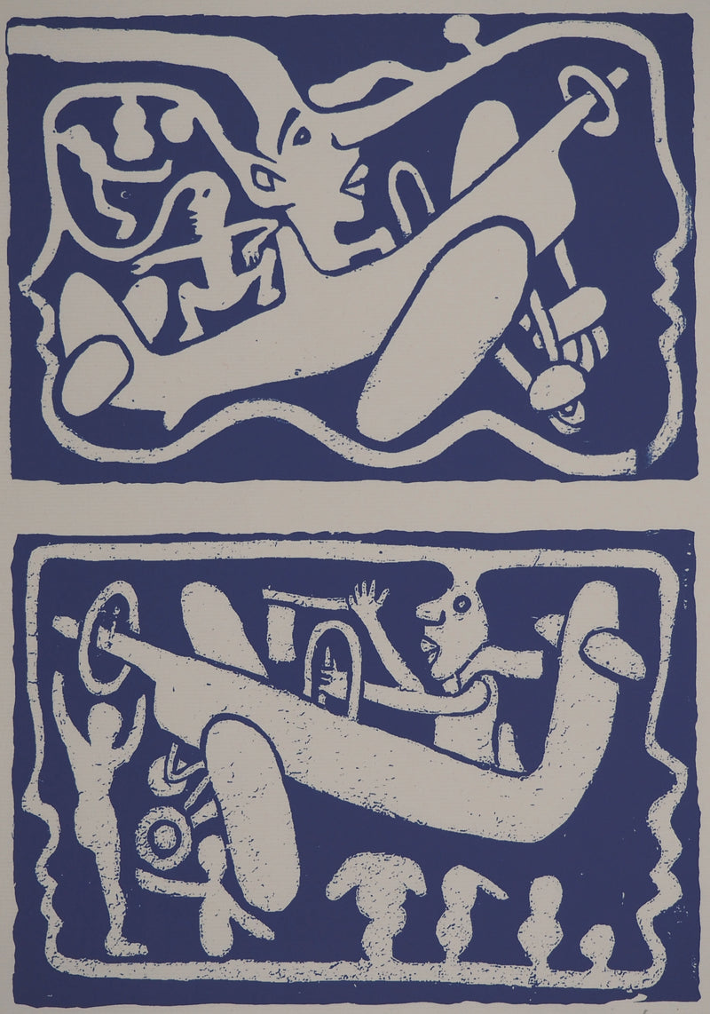 Yvon TAILLANDIER : Un monde en altitude en violet II, Sérigraphie originale (vue générale) - Crédit photo : Galerie Art.Paris