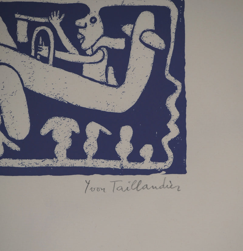 Yvon TAILLANDIER : Un monde en altitude en violet II, Sérigraphie originale (photo de détail 3) - Crédit photo : Galerie Art.Paris