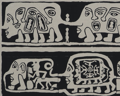 Yvon TAILLANDIER : Catitipède aux visages en noir, Sérigraphie originale (photo de détail 4) - Crédit photo : Galerie Art.Paris
