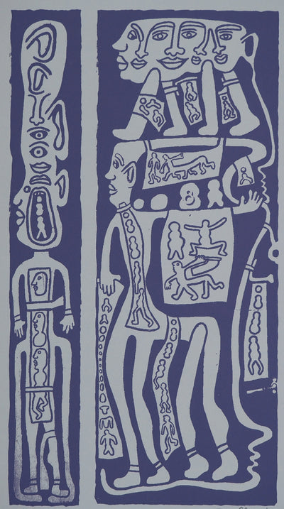 Yvon TAILLANDIER : Catitipède en cascade en violet, Sérigraphie originale (photo de détail 3) - Crédit photo : Galerie Art.Paris