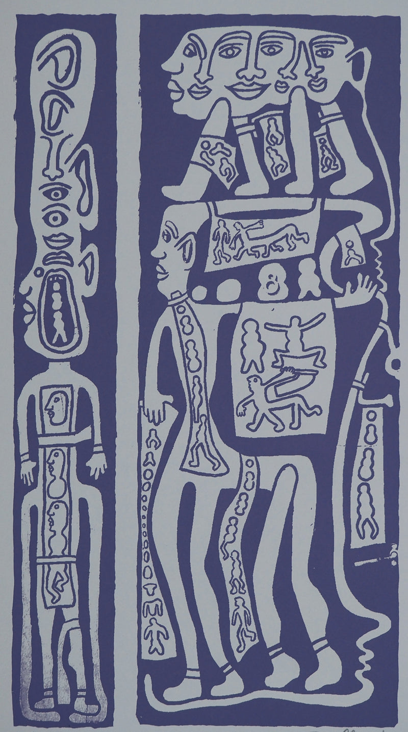 Yvon TAILLANDIER : Catitipède en cascade en violet, Sérigraphie originale (photo de détail 3) - Crédit photo : Galerie Art.Paris