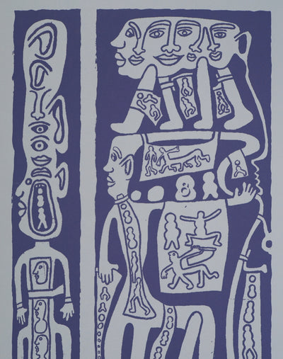 Yvon TAILLANDIER : Catitipède en cascade en violet, Sérigraphie originale (photo de détail 4) - Crédit photo : Galerie Art.Paris