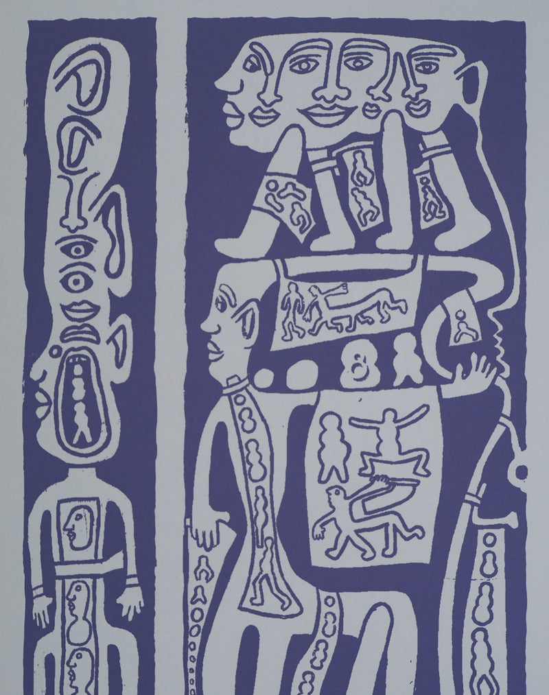 Yvon TAILLANDIER : Catitipède en cascade en violet, Sérigraphie originale (photo de détail 4) - Crédit photo : Galerie Art.Paris