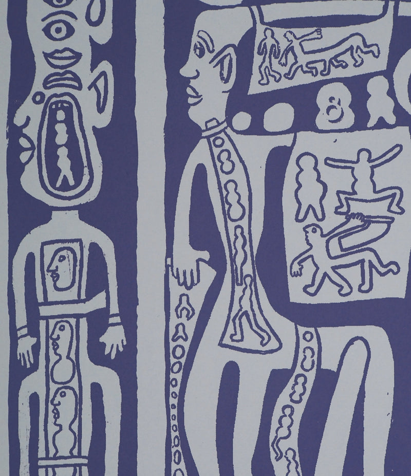 Yvon TAILLANDIER : Catitipède en cascade en violet, Sérigraphie originale (photo de détail 5) - Crédit photo : Galerie Art.Paris