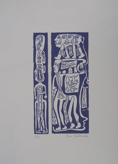 Yvon TAILLANDIER : Catitipède en cascade en violet II, Sérigraphie originale (vue générale) - Crédit photo : Galerie Art.Paris