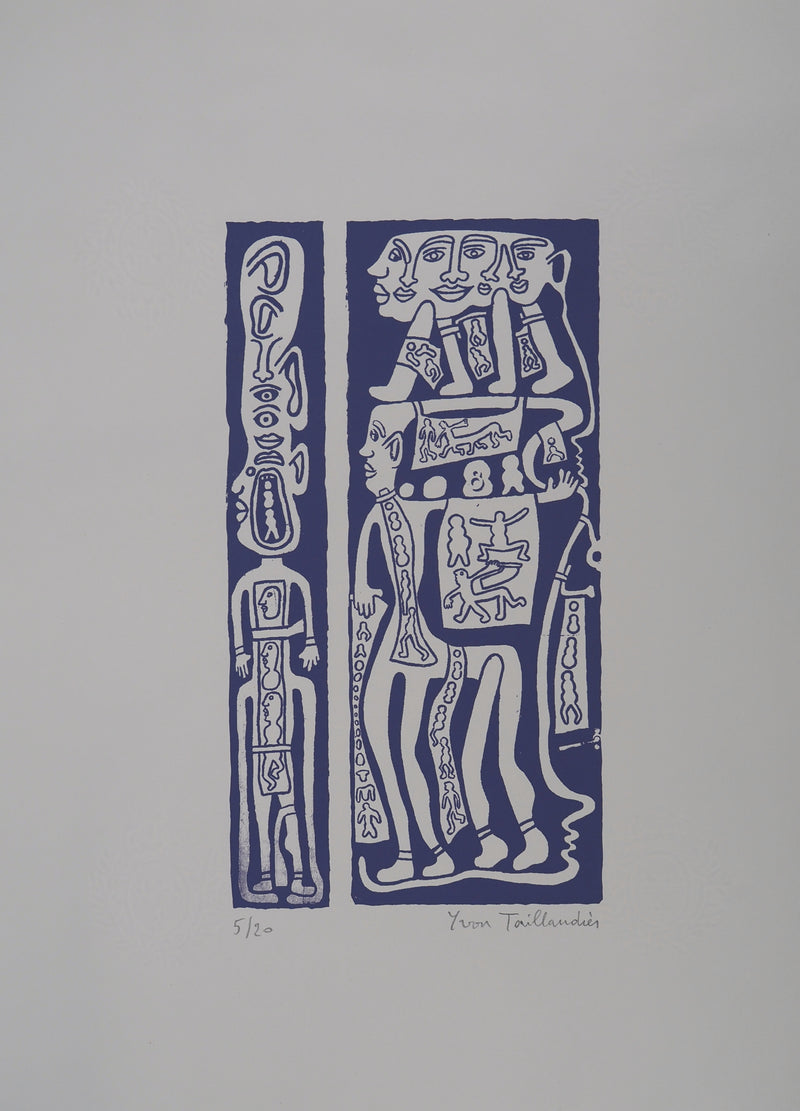 Yvon TAILLANDIER : Catitipède en cascade en violet II, Sérigraphie originale (vue générale) - Crédit photo : Galerie Art.Paris