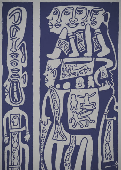Yvon TAILLANDIER : Catitipède en cascade en violet II, Sérigraphie originale (photo de détail 5) - Crédit photo : Galerie Art.Paris