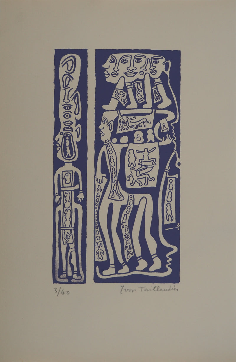 Yvon TAILLANDIER : Catitipède en cascade en violet III, Sérigraphie originale (vue générale) - Crédit photo : Galerie Art.Paris