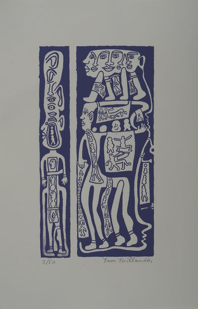 Yvon TAILLANDIER : Catitipède en cascade en violet IV, Sérigraphie originale (vue générale) - Crédit photo : Galerie Art.Paris