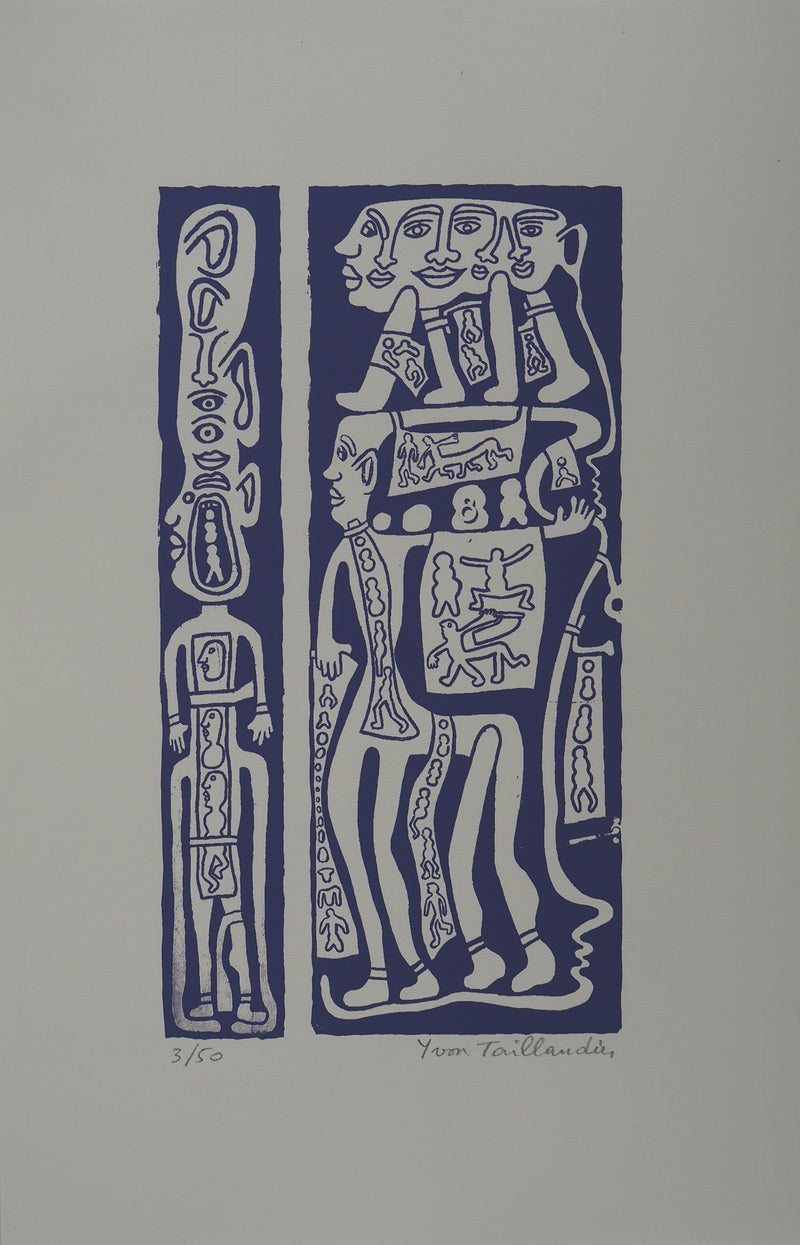 Yvon TAILLANDIER : Catitipède en cascade en violet IV, Sérigraphie originale (vue générale) - Crédit photo : Galerie Art.Paris