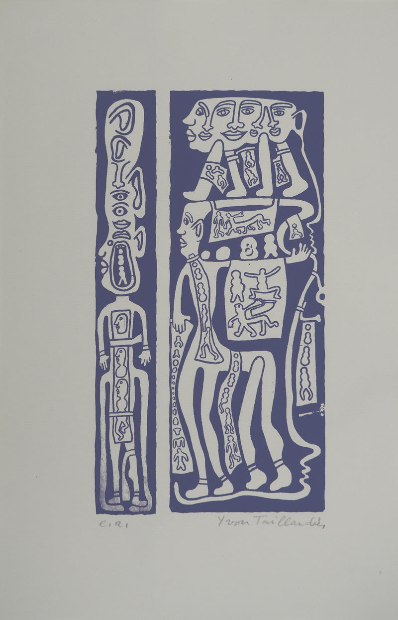 Yvon TAILLANDIER : Catitipède en cascade en violet V EA, Sérigraphie originale (vue générale) - Crédit photo : Galerie Art.Paris