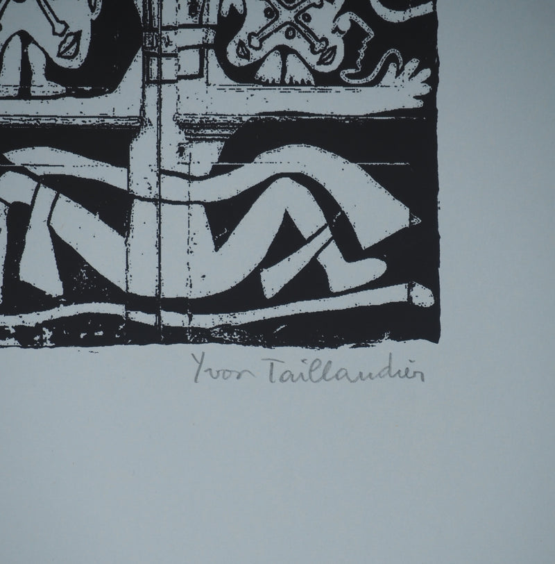 Yvon TAILLANDIER : Totem intérieur en noir, Sérigraphie originale (photo de détail 3) - Crédit photo : Galerie Art.Paris