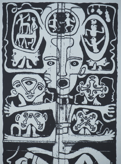 Yvon TAILLANDIER : Totem intérieur en noir, Sérigraphie originale (photo de détail 4) - Crédit photo : Galerie Art.Paris