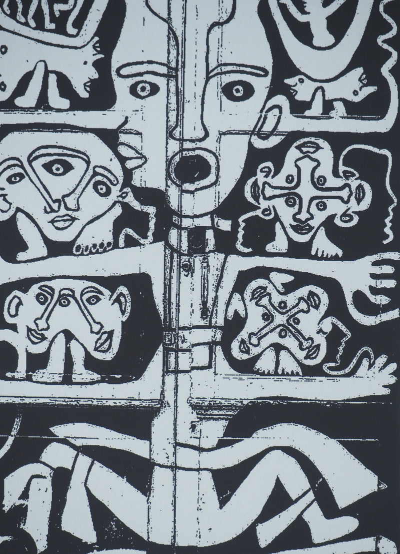 Yvon TAILLANDIER : Totem intérieur en noir, Sérigraphie originale (photo de détail 5) - Crédit photo : Galerie Art.Paris