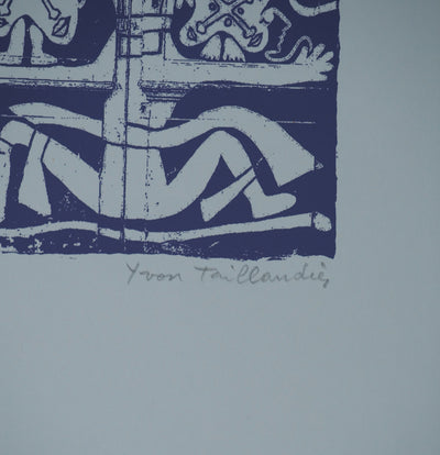 Yvon TAILLANDIER : Totem intérieur en violet, Sérigraphie originale (photo de détail 3) - Crédit photo : Galerie Art.Paris