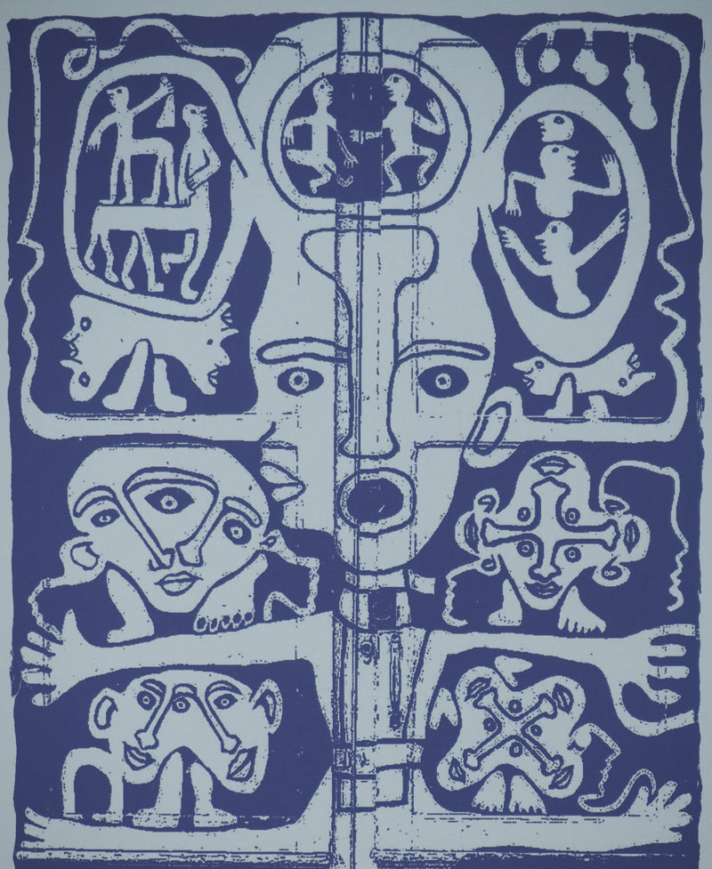 Yvon TAILLANDIER : Totem intérieur en violet, Sérigraphie originale (photo de détail 4) - Crédit photo : Galerie Art.Paris