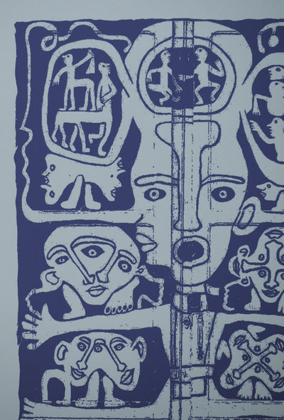 Yvon TAILLANDIER : Totem intérieur en violet, Sérigraphie originale (photo de détail 5) - Crédit photo : Galerie Art.Paris