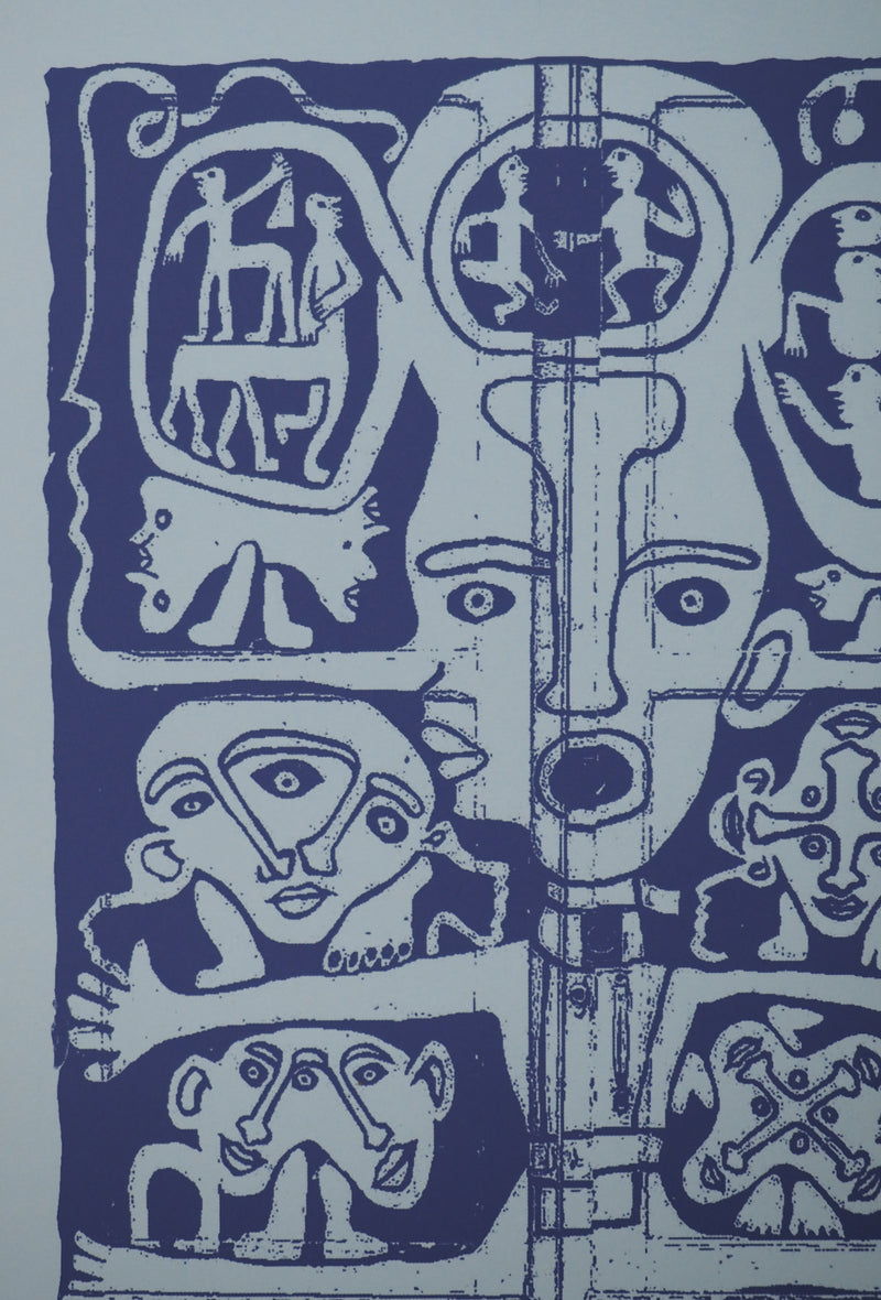 Yvon TAILLANDIER : Totem intérieur en violet, Sérigraphie originale (photo de détail 5) - Crédit photo : Galerie Art.Paris