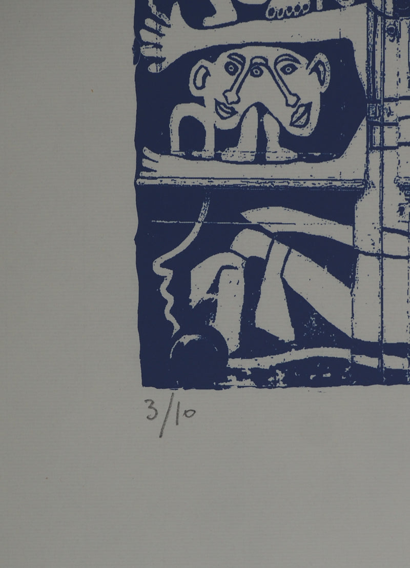 Yvon TAILLANDIER : Totem intérieur en violet II, Sérigraphie originale (photo de détail 8) - Crédit photo : Galerie Art.Paris