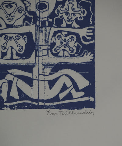 Yvon TAILLANDIER : Totem intérieur en violet II, Sérigraphie originale (photo de détail 3) - Crédit photo : Galerie Art.Paris