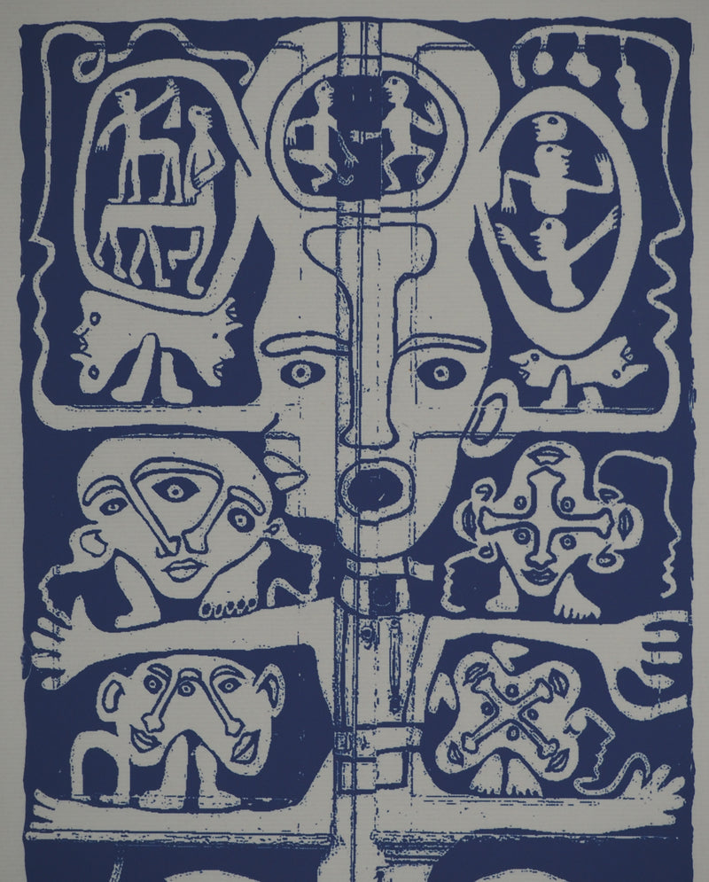Yvon TAILLANDIER : Totem intérieur en violet II, Sérigraphie originale (photo de détail 4) - Crédit photo : Galerie Art.Paris