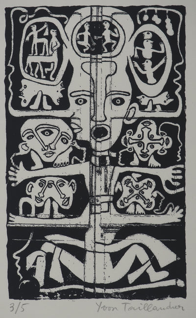 Yvon TAILLANDIER : Totem intérieur en noir II, Sérigraphie originale (photo de détail 2) - Crédit photo : Galerie Art.Paris